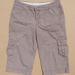 Columbia 100% cotton size 8 light brown cargo bermuda shorts capris pock…